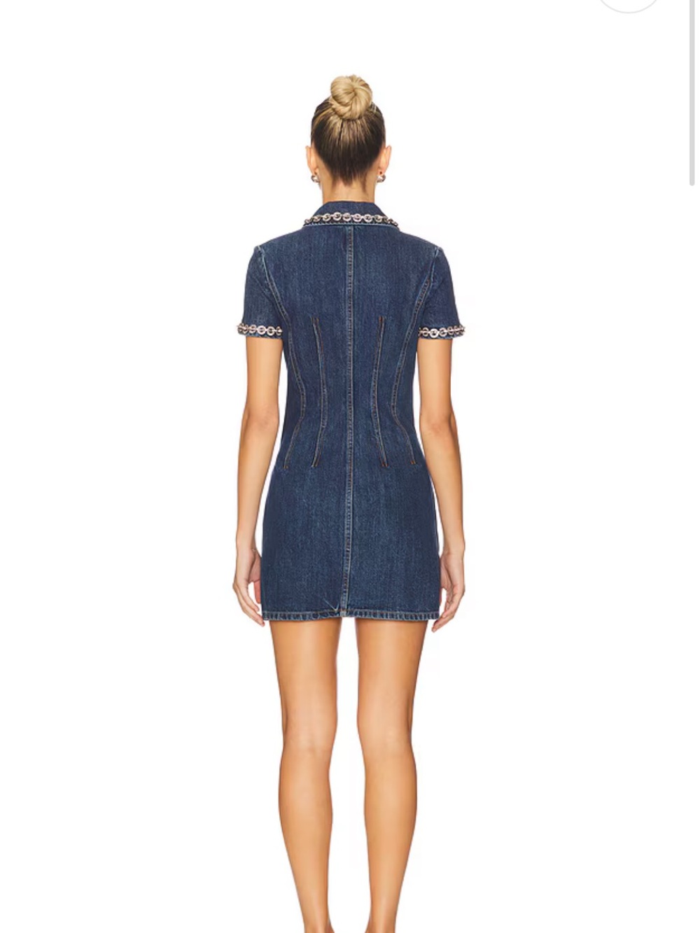 Crystal Trim Collared Mini Dress in Blue
self-portrait - Picture 3 of 8